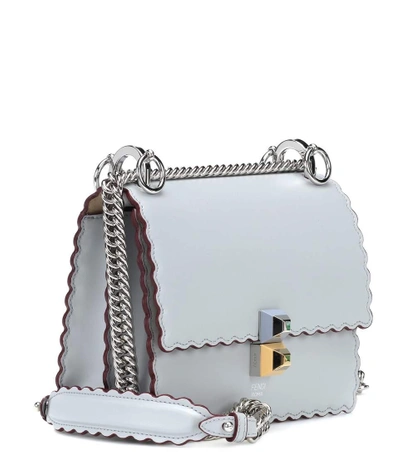 Shop Fendi Kan I Small Leather Shoulder Bag In Grey