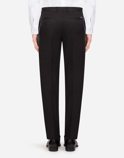 Shop Dolce & Gabbana Printed Stretch Cotton Pants In Black