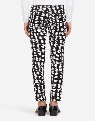 Shop Dolce & Gabbana Printed Classic Fit Jeans In Black