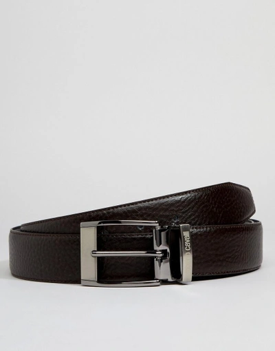 Shop Roberto Cavalli Skinny Leather Belt - Brown