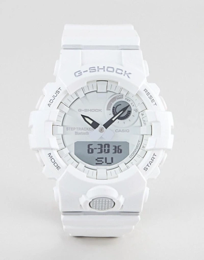 Shop G-shock Gba-800-7aer Digital Silicone Hybrid Smart Watch In White - White