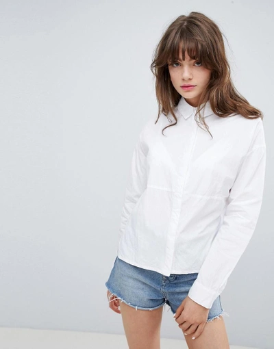 Shop Native Youth Paneled Side Split Shirt - White