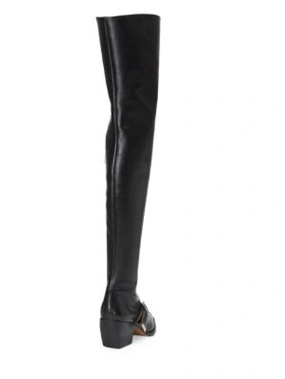 Shop Chloé Rylee Leather Thigh-high Boots In Black