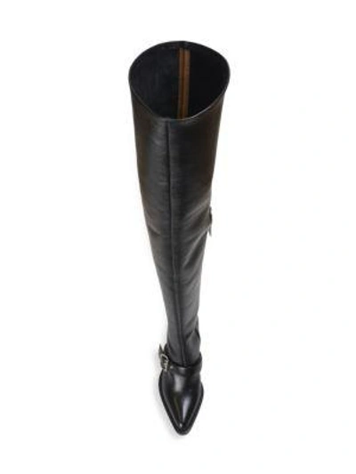 Shop Chloé Rylee Leather Thigh-high Boots In Black