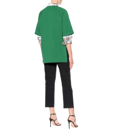 Shop Burberry Printed Cotton T-shirt In Green