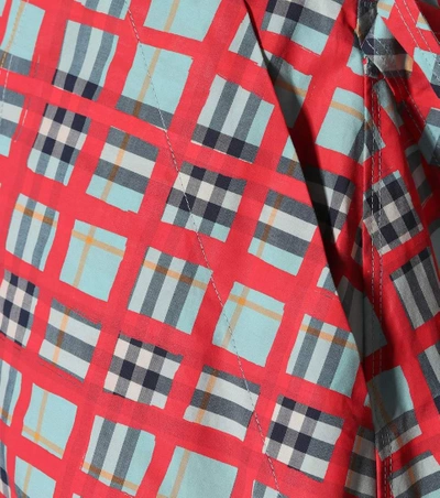 Shop Burberry Check Cotton Shirt Dress In Multicoloured