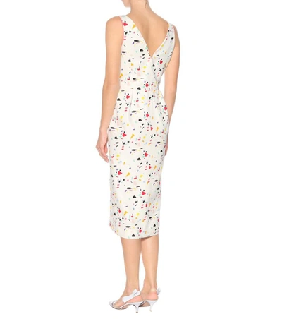 Shop Carolina Herrera Printed Cotton-blend Dress In Multicoloured