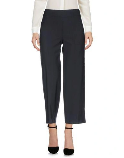 Shop Avenue Montaigne Casual Pants In Dark Blue