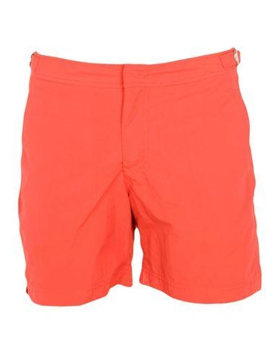 Shop Orlebar Brown Swim Trunks In Orange