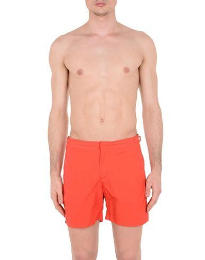 Shop Orlebar Brown Swim Trunks In Orange