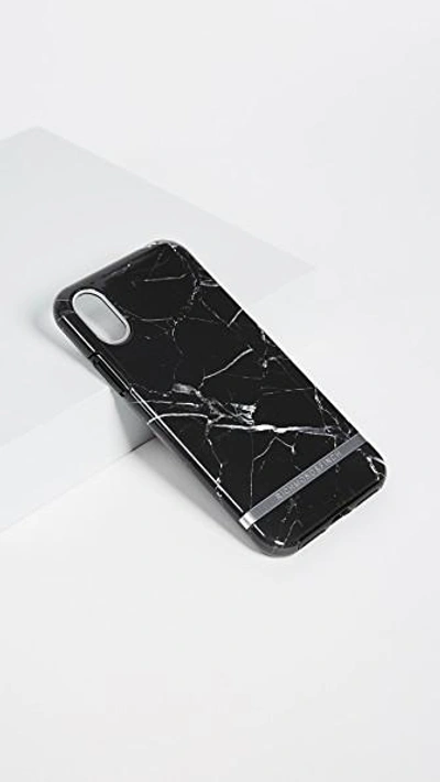 Shop Richmond & Finch Black Marble Iphone Case In Black Marble/silver