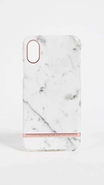 Shop Richmond & Finch White Marble Iphone Case In White Marble/rose Gold