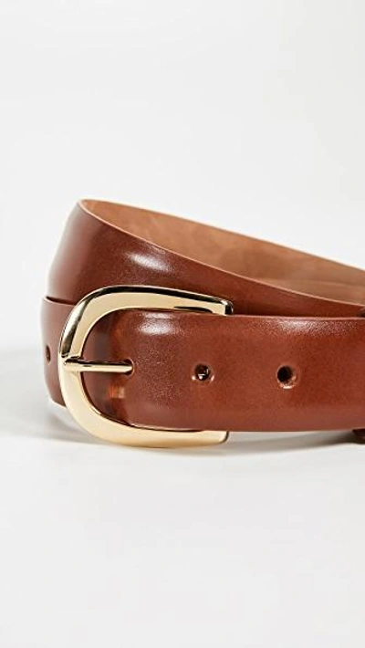 Shop W.kleinberg Skinny Leather Belt In Cognac