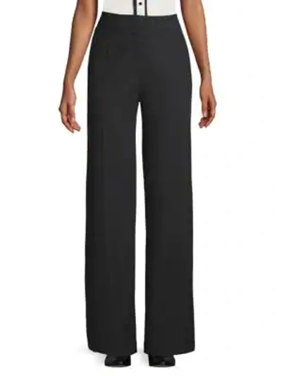 Shop Escada High-rise Wide-leg Pants In Black