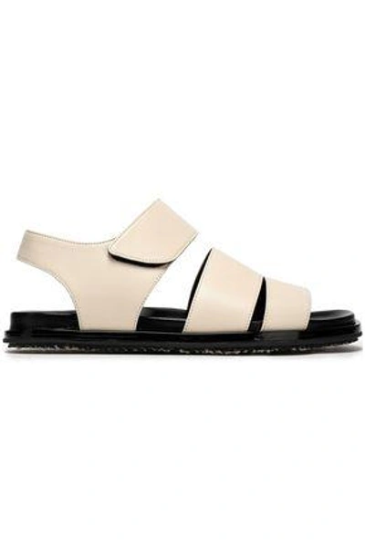 Shop Marni Woman Leather Sandals Off-white