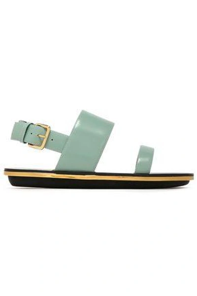 Shop Marni Leather Sandals In Mint