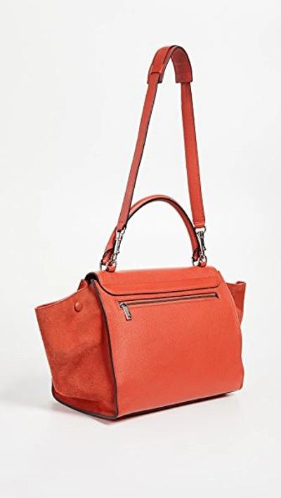 Pre-owned Celine Leather Trapeze Bag In Red