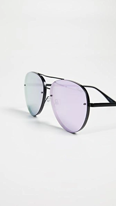 Shop Quay Cool Innit Sunglasses In Black/purple