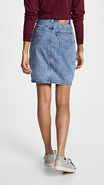 Levi's Button Thru Skirt In Blue | ModeSens
