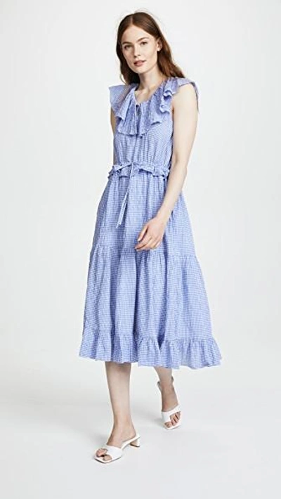 Shop Birds Of Paradis Nell Dress In Blue/white