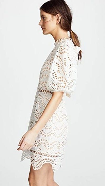 Shop Zimmermann Jaya Wave Short Dress In Ivory