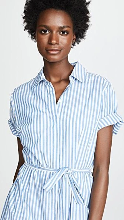 Shop Birds Of Paradis Florence Shirtdress In Blue/white Stripe