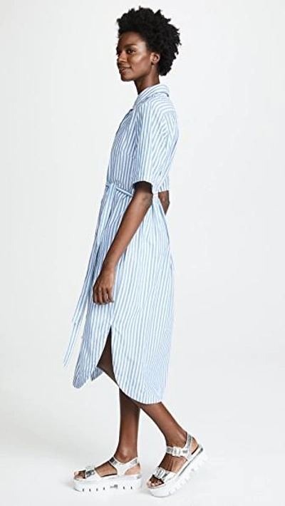 Shop Birds Of Paradis Florence Shirtdress In Blue/white Stripe