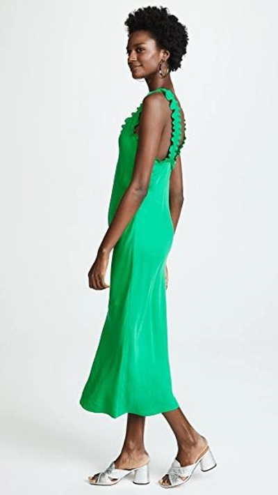 Shop Tibi Ruffle Bias Dress In Green