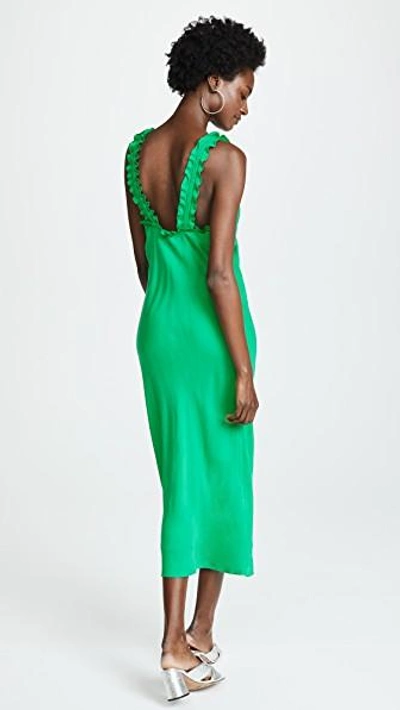 Shop Tibi Ruffle Bias Dress In Green