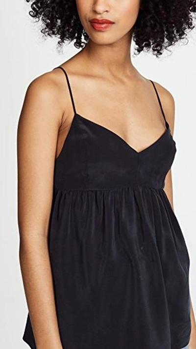 Shop 7 For All Mankind Babydoll Silk Camisole In Black