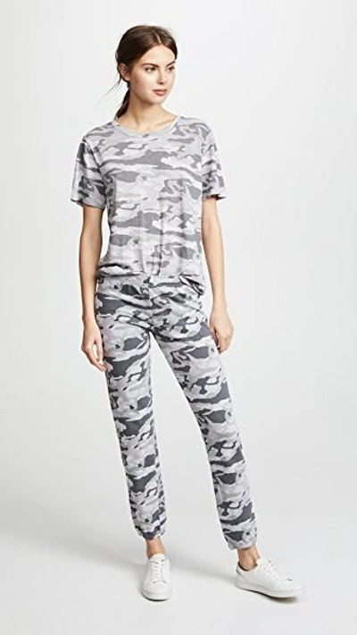 Shop Monrow Camo Sweatpants In Dove Grey