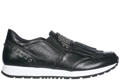 Shop Tod's Women's Leather Slip On Sneakers  Sportivo Yo In Black