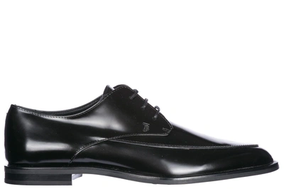 Shop Tod's Women's Classic Leather Lace Up Laced Formal Shoes Derby In Black