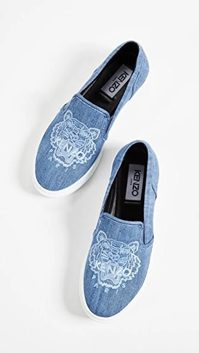 Shop Kenzo K-skate Tiger Sneakers In Light/pastel Blue
