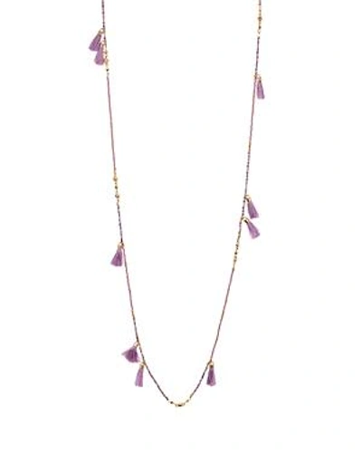 Shop Kendra Scott Augusta Tasseled Necklace, 40 In Lilac/gold