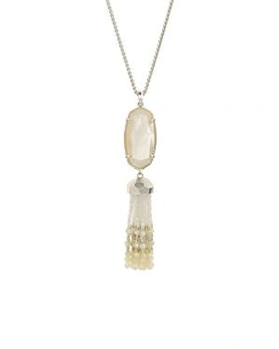 Shop Kendra Scott Eva Tassel Pendant Necklace, 32 In Ivory/gold