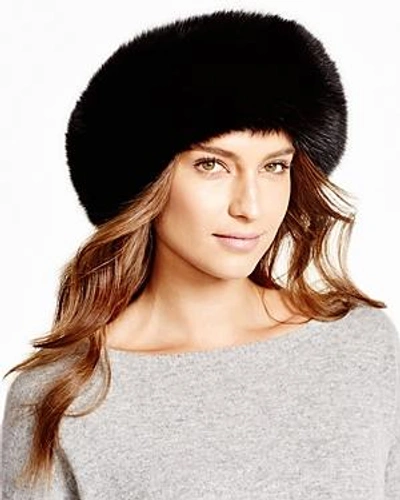 Shop Maximilian Furs Maximilian Fox Fur Headband In Black