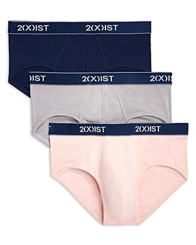 Shop 2(x)ist Essentials No Show Briefs, Pack Of 3 In Pink/gray/blue