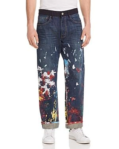 Shop Junya Watanabe X Levi's Painted Straight Fit Jeans In Indigo