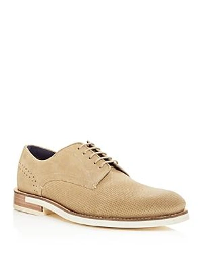 Shop Ted Baker Men's Lapiin Embossed Suede Brogue Oxfords In Sand