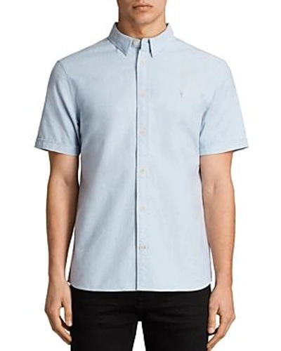 Shop Allsaints Huntingdon Slim Fit Button-down Shirt In Light Blue