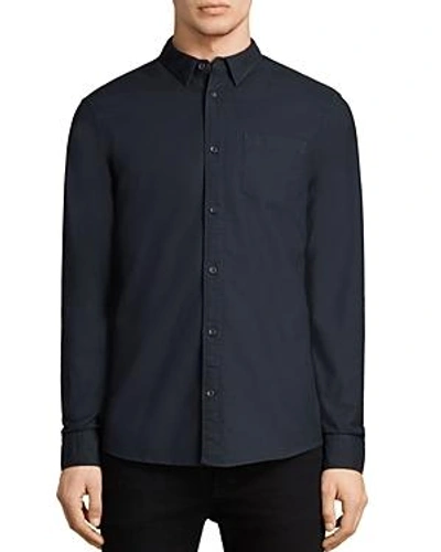 Shop Allsaints Stukeley Slim Fit Button-down Shirt In Ink Navy