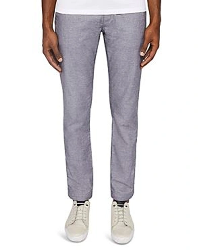 Shop Ted Baker Sheppy Slim Fit Textured Trousers In Gray