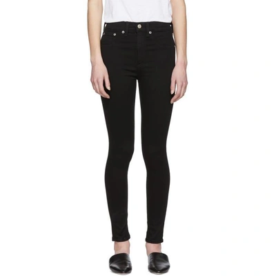 Shop Rag & Bone Rag And Bone Black High-rise Ankle Skinny Jeans In 001 Black