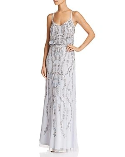 Shop Adrianna Papell Embellished Blouson Gown In Serenity