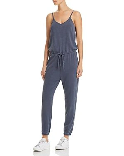 Shop Sundry Drawstring Jumpsuit In Pigment Navy