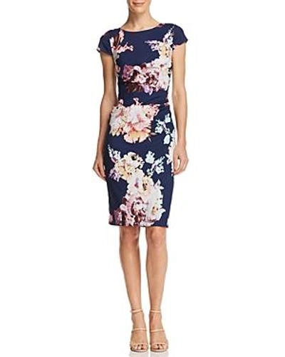Shop Adrianna Papell Flower Magic Sheath Dress - 100% Exclusive In Blue Multi