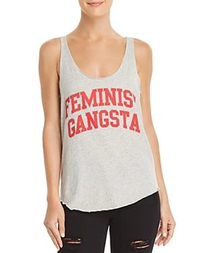 Shop Pam & Gela Feminist Gangsta Tank In Heather Gray