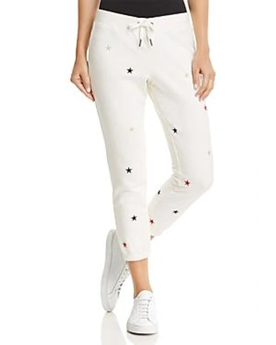 Shop Pam & Gela Embroidered Cropped Sweatpants In Off White