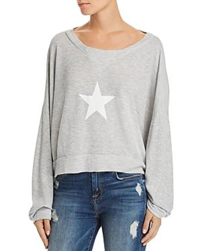 Shop Wildfox All Star Cropped Sweatshirt In Heather